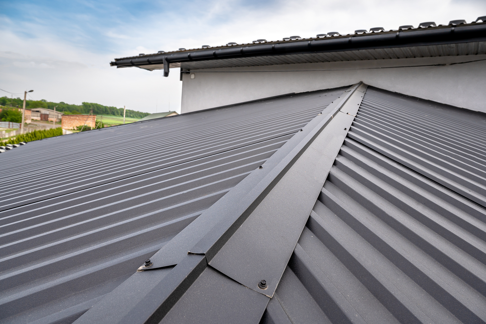 Fading metal roof