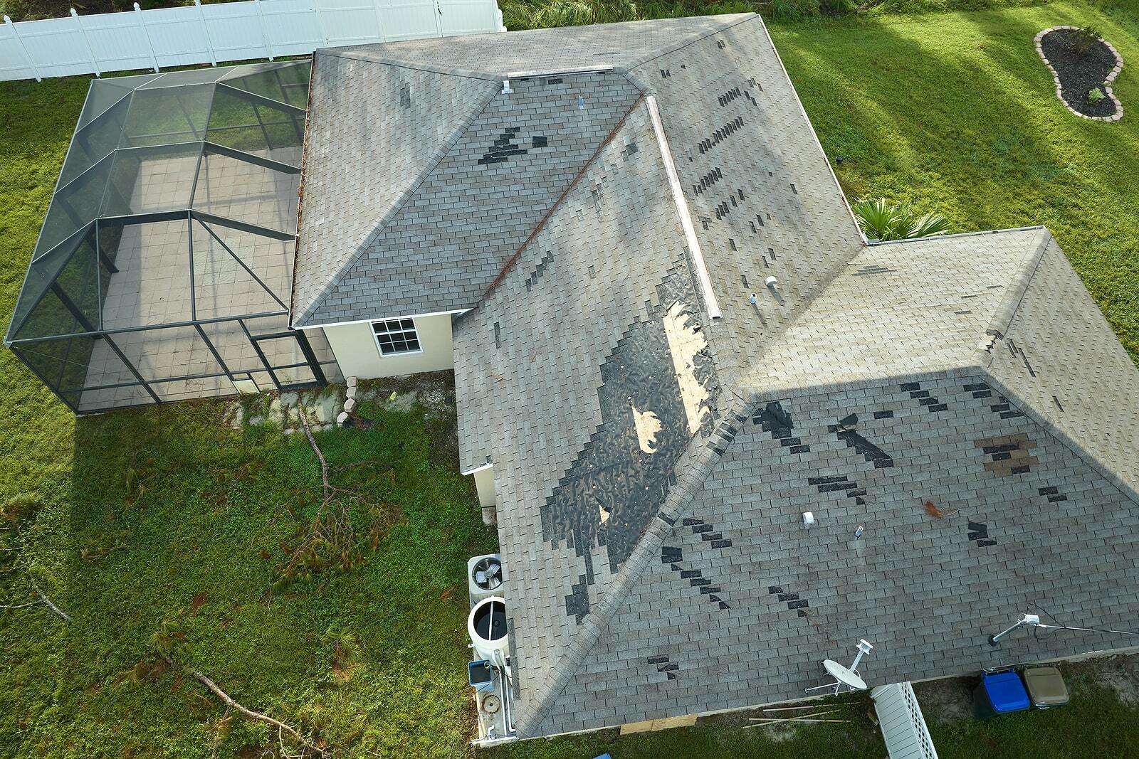 Signs of roof wind damage