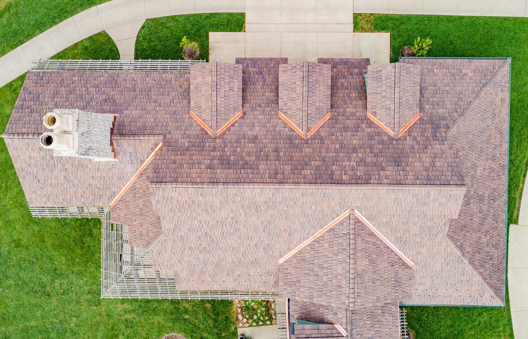 brava shake roof with copper flashing