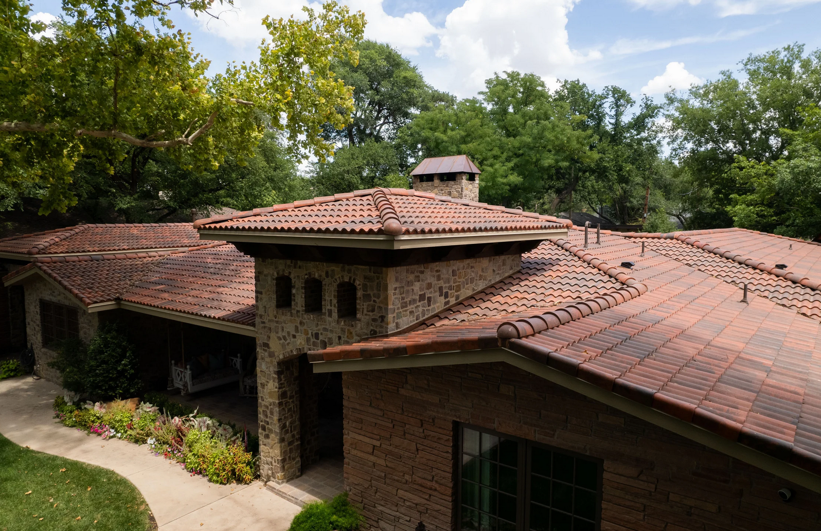 low slope spanish roof
