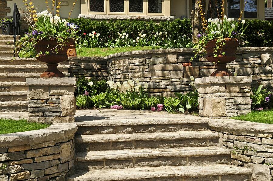 natural stone walkway garden