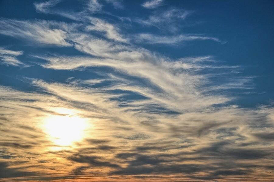the sun shining