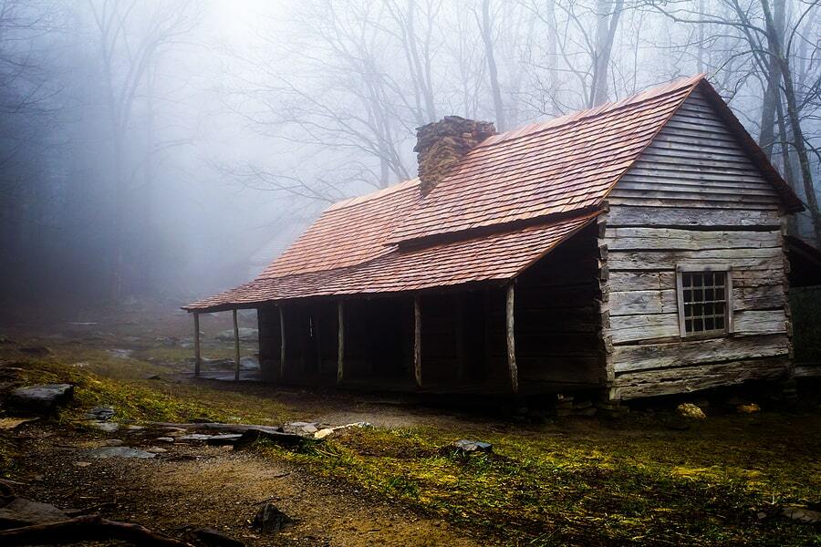 Old wood cedar shake roof